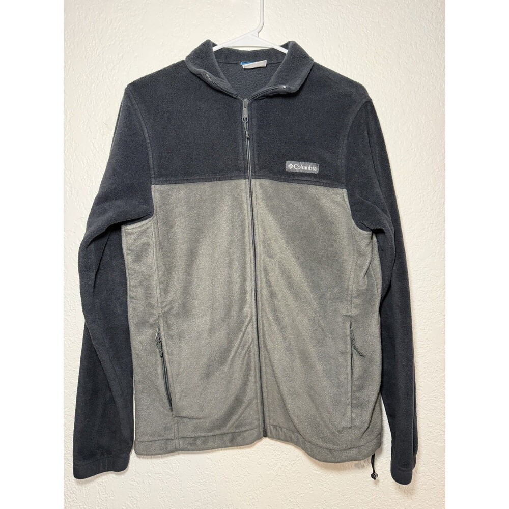 Columbia Men’s Black/Grey Full Zip Fleece Jacket Coat Size Medium